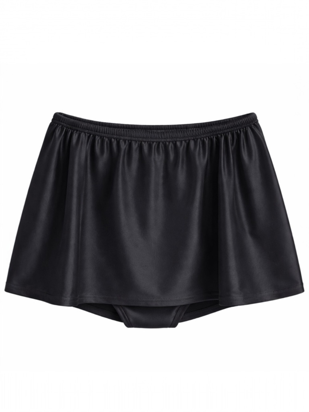 BODY I.D. Black Swim Skirt Skort Plus Size 3X Built in Brief Modest Flowy Beach